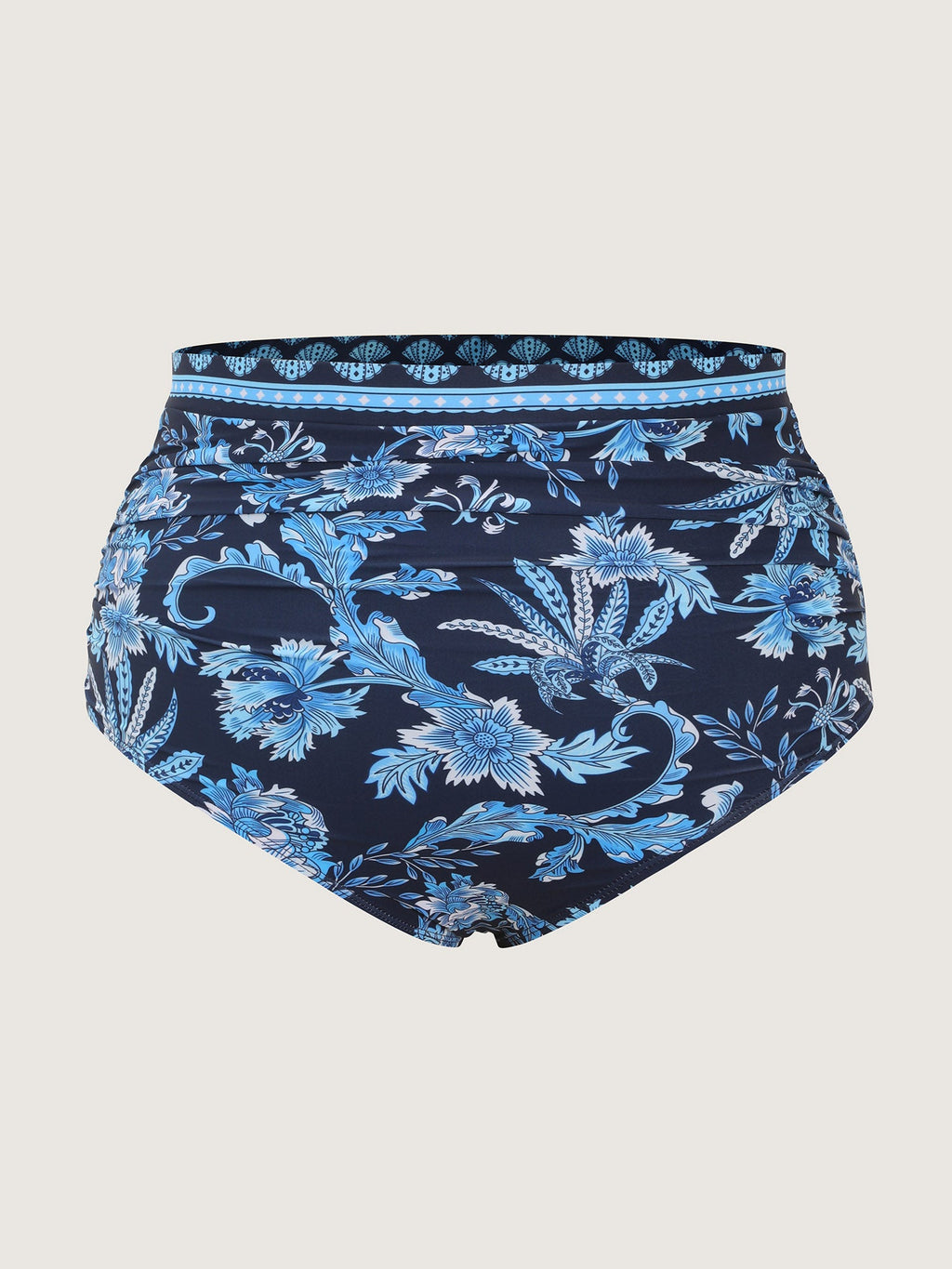 Floral Print Color Contrast Bikini Bottoms