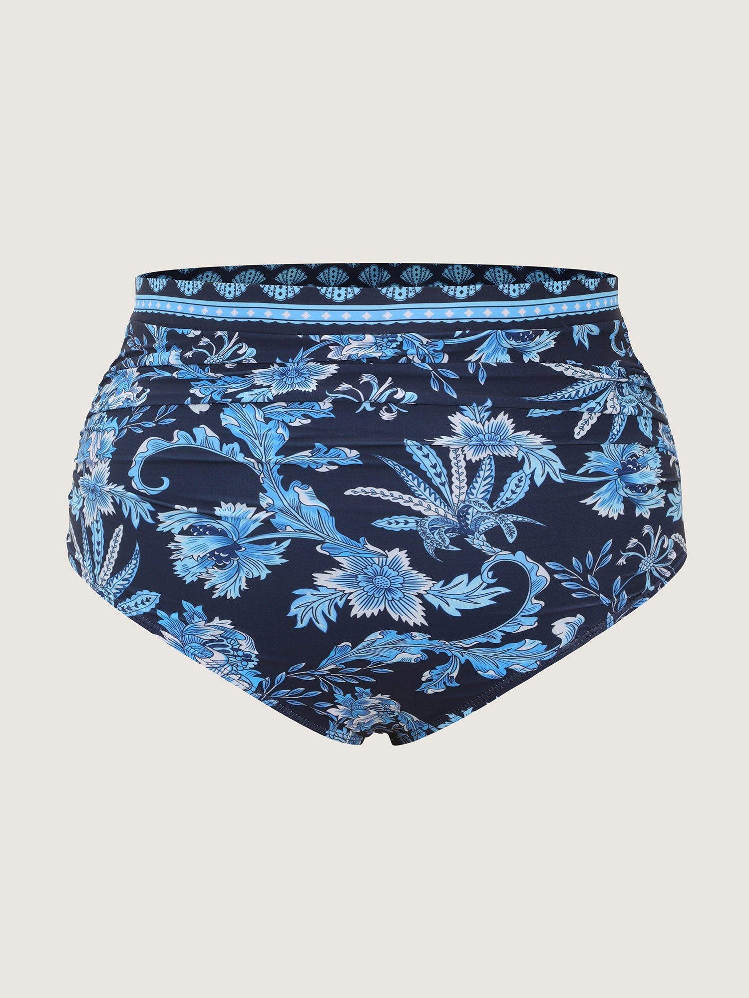 Floral Print Color Contrast Bikini Bottoms