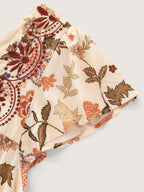Floral Embroidered Square Neckline Flowy Blouse