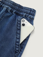 Pull-On Elastic Waist Denim Shorts