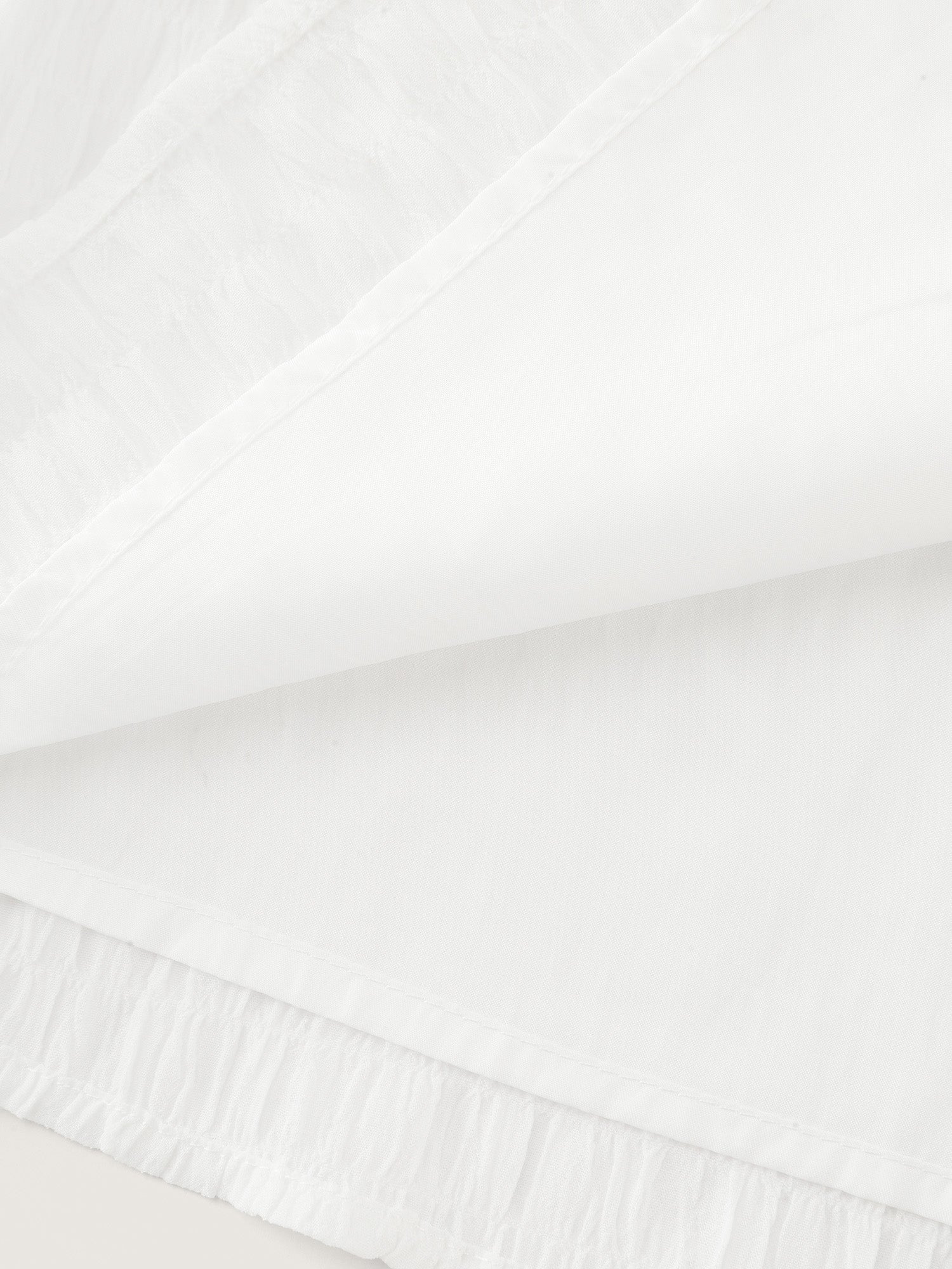 Cotton Textured Neckline Flutter Sleeve Blouse