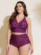 Leopard Print Cross-Straps Bikini Top