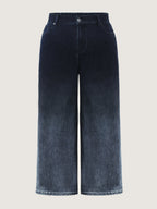 Stretchy Mid Rise Wide Leg Jeans