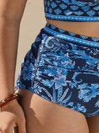 Floral Print Color Contrast Bikini Bottoms