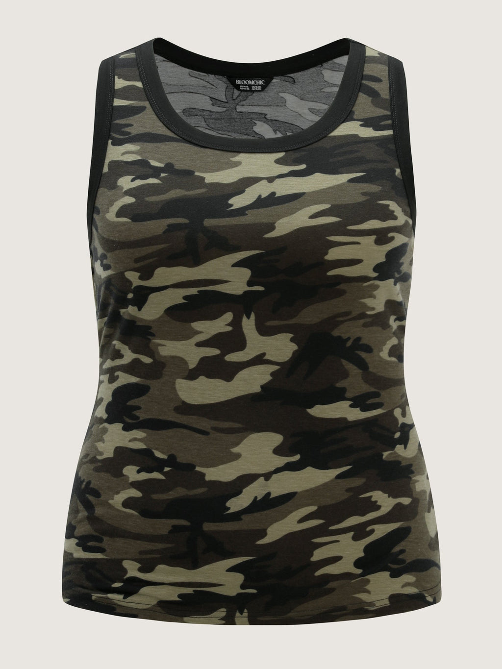 Stretchy Camouflage Print Tank Top