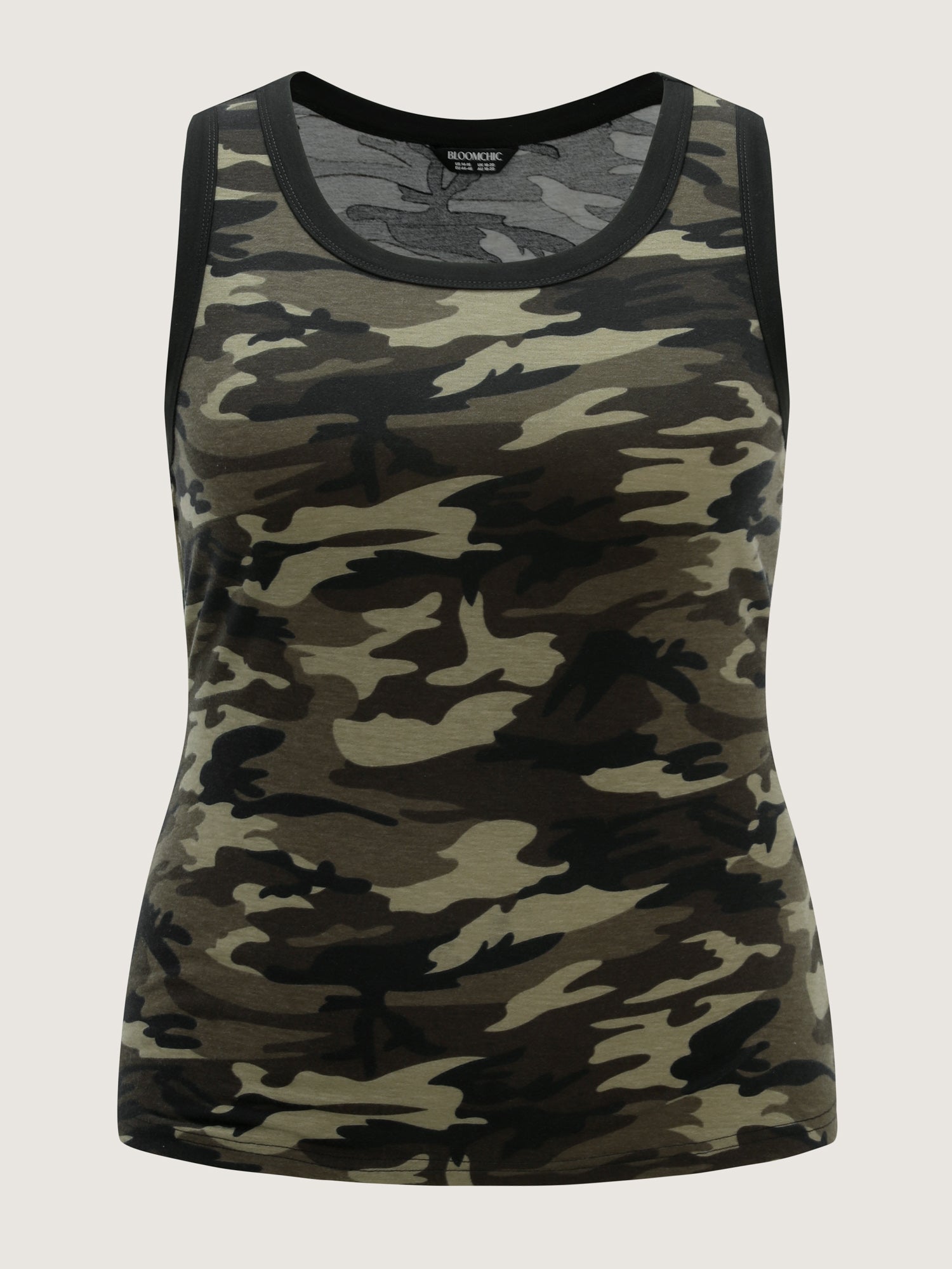 Stretchy Camouflage Print Tank Top