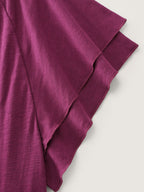 Stretchy Textured Flared Sleeve T-Shirt