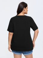 Cotton V Neck Plain Basic T-shirt