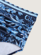 Floral Print Color Contrast Bikini Bottoms
