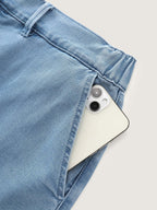 Light Washed Pockets Wide Leg Denim Shorts