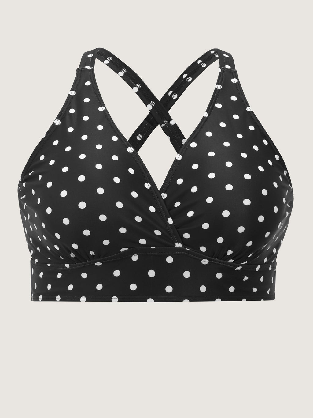 Polka Dots Deep V-Neck Bikini Top