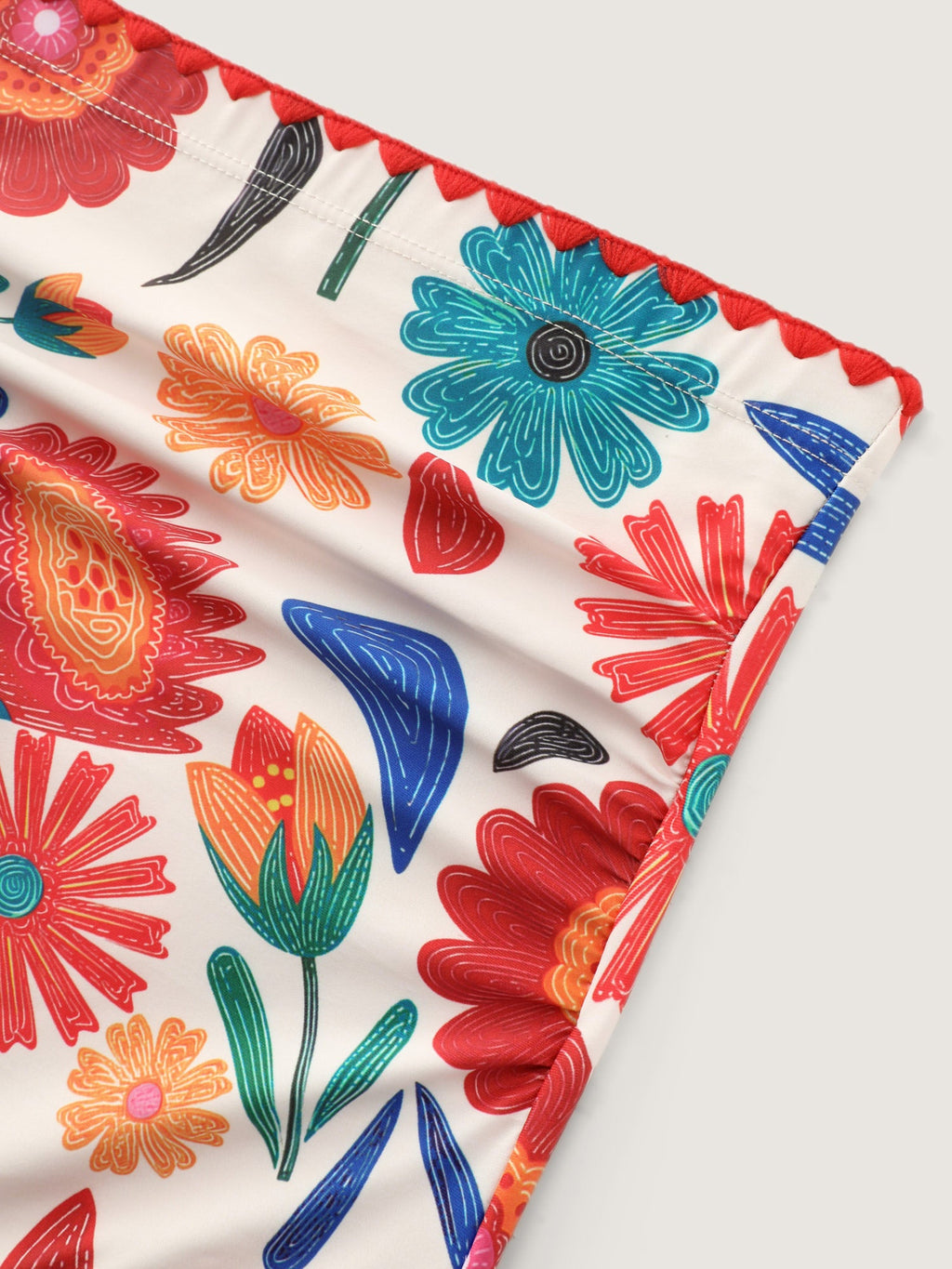 Playful Floral Embroidered Bikini Bottoms