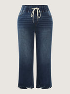 Easy Pull-On Stretchy Wide-Leg Jeans