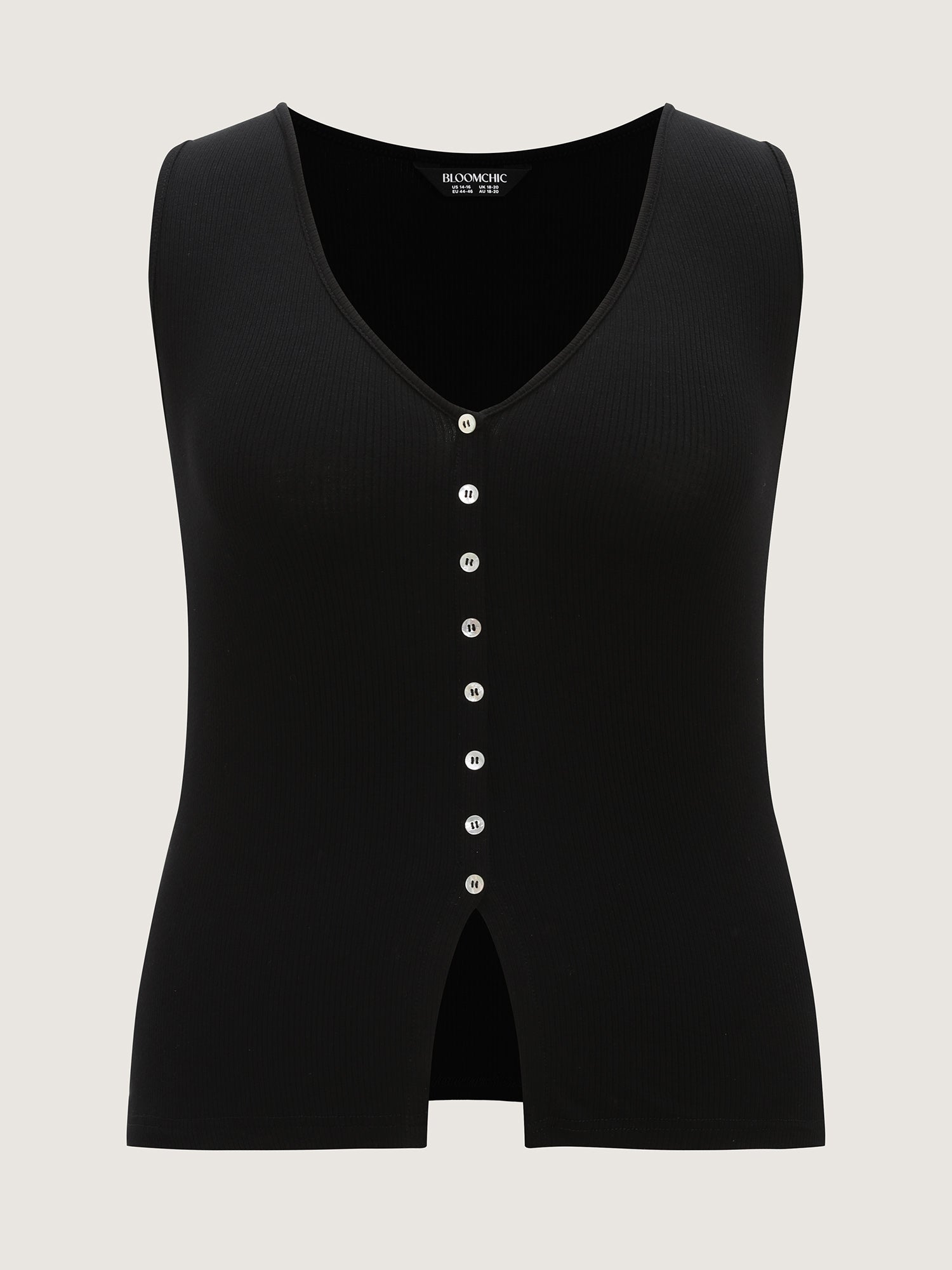 Stretchy Button-Front Tunic Style Top