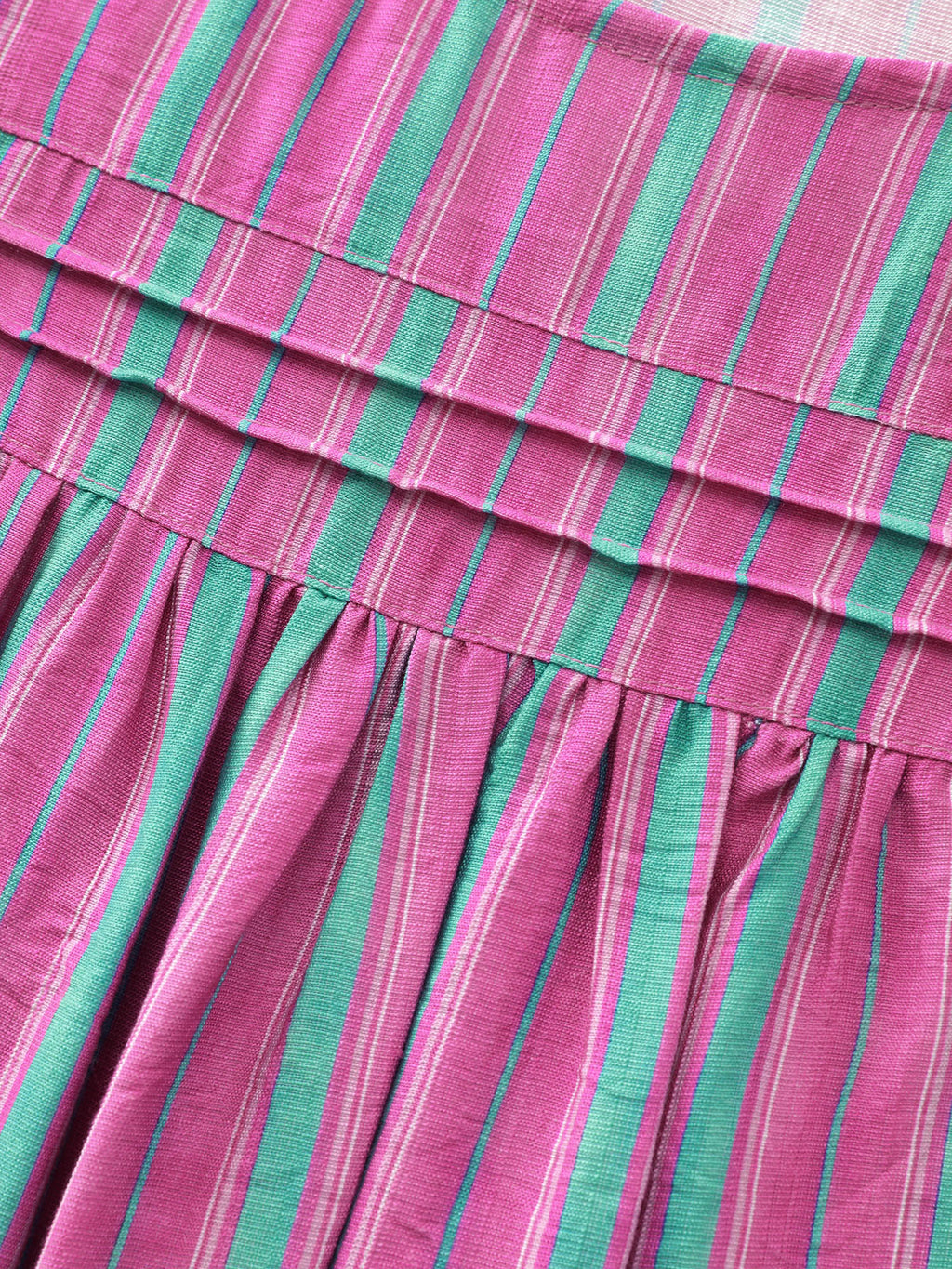 Colorful Striped Print Flutter Sleeve Blouse
