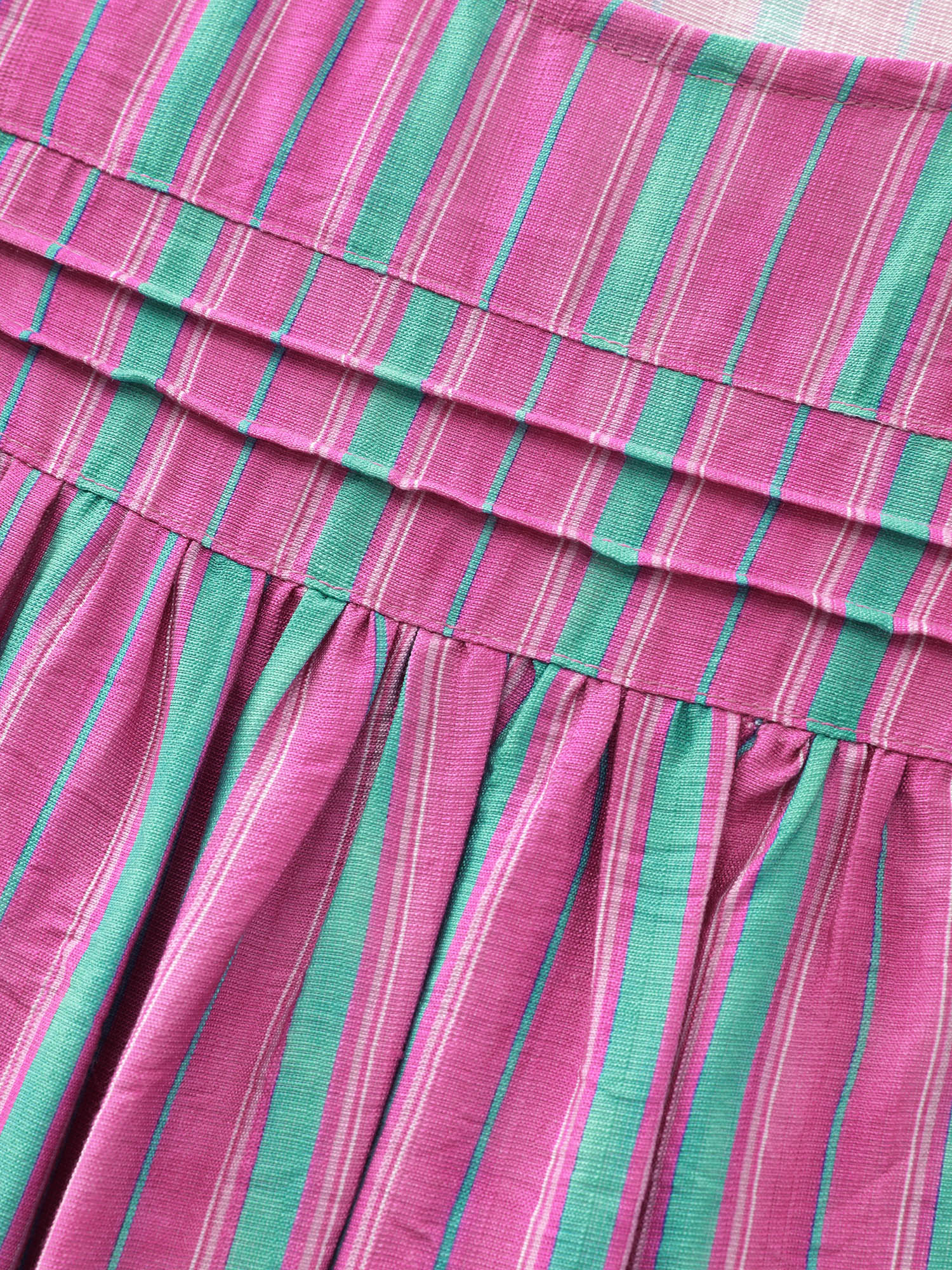 Colorful Striped Print Flutter Sleeve Blouse