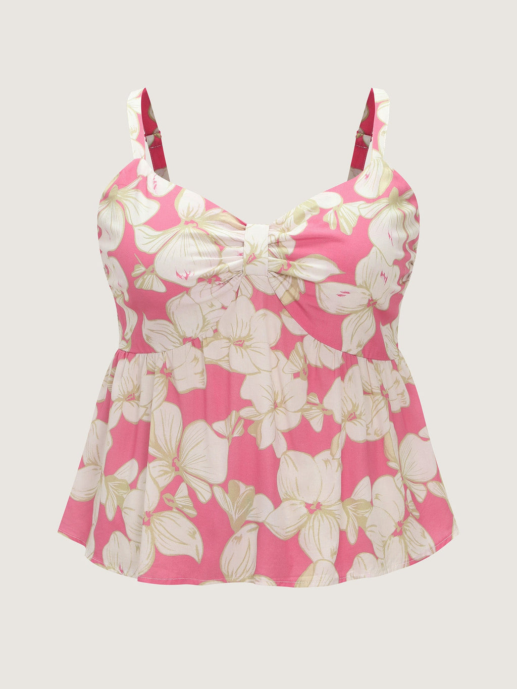 Floral Print Shirred Bodice Tank Top