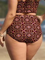 Geometric Ruched Tummy-Control Bikini Bottoms