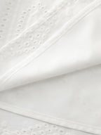 Cotton Cut-Out Lotus Leaf Neckline Blouse