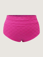 Textured Ruched High-Waisted Bikini Bottoms