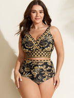 Floral Print Color Contrast Bikini Bottoms