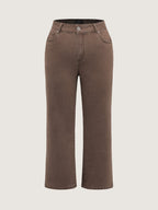 Classic High-Rise Cropped Straight-Leg Jeans